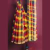 Multicolor Check Cotton Saree - Image 3