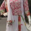 सफ़ेद लाल सूती लहंगा - Image 2