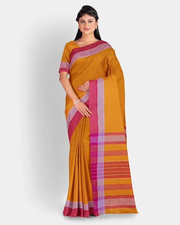 Mustard Colour Cotton Saree