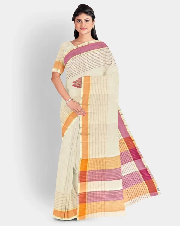 Cream Cotton Saree