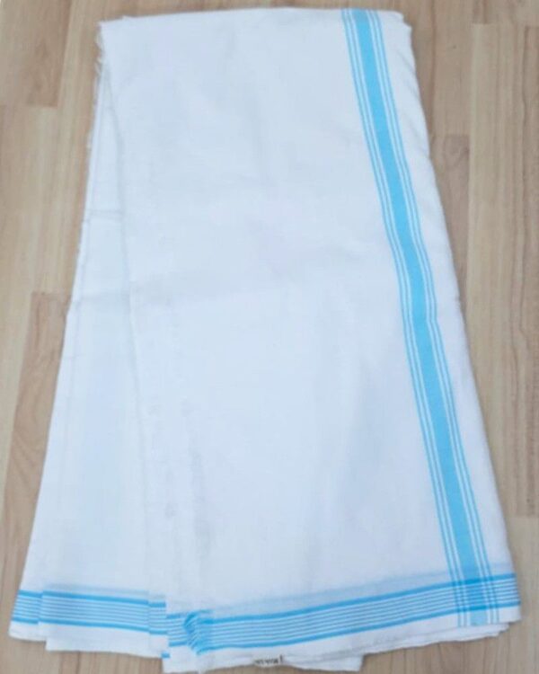 नीली किनारी धोती दुपट्टा