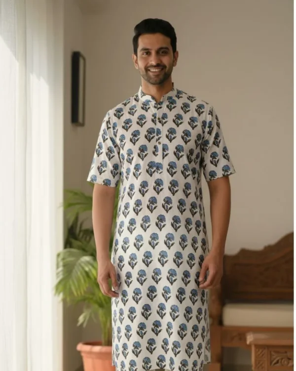 Block printed Half sleeves Kurta