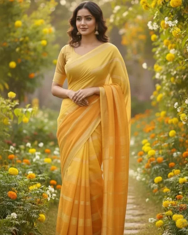 Radiant Gold Cotton Saree