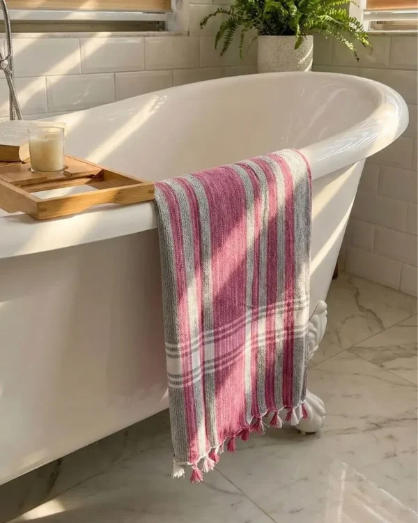 Pastel Pink–Grey Towel