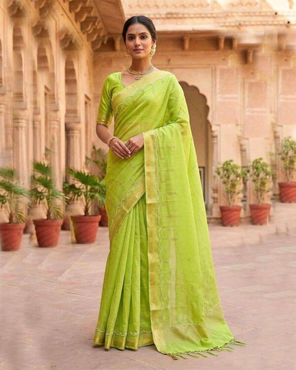 Green Tarang Aari Saree