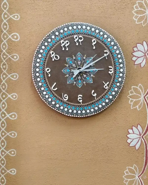 Gomaya – Blue Mandala Wall Clock (WH)