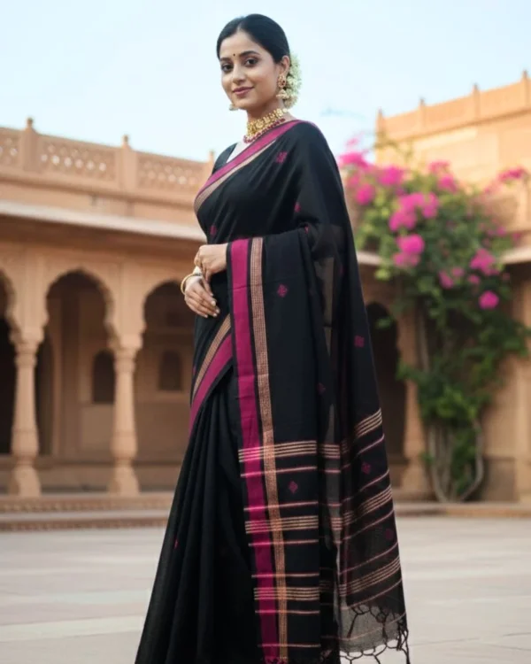 Black Heritage Booti Saree