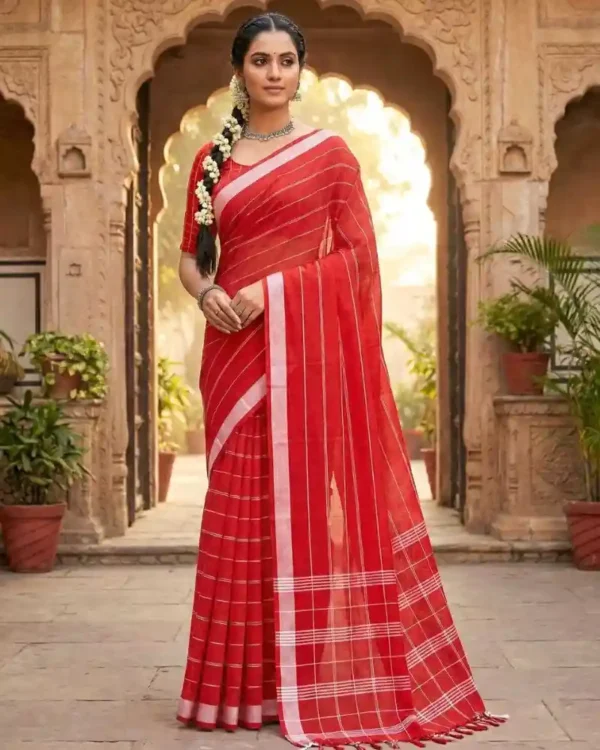 Scarlet Cotton Saree