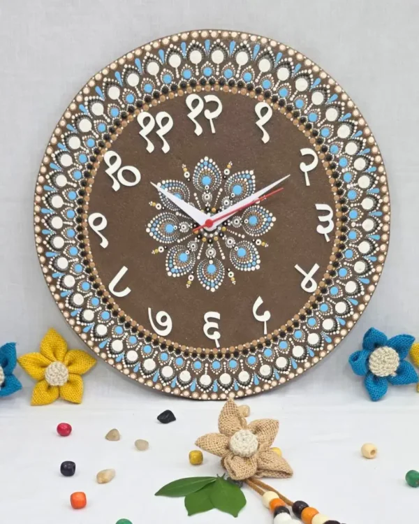 Gomaya – Blue Mandala Wall Clock (WH)