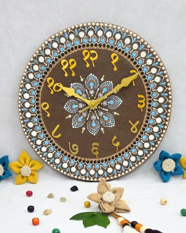 Gomaya – Mandala Wall Clock (Golden Dial)