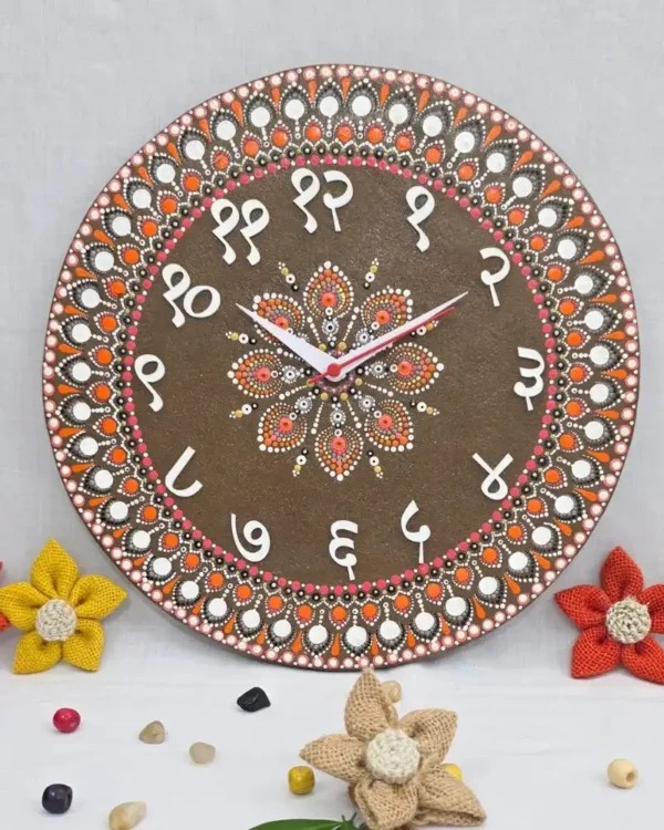 Gomaya – Pink Mandala Wall Clock (WH)