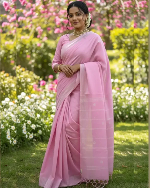 Pink Booti Saree