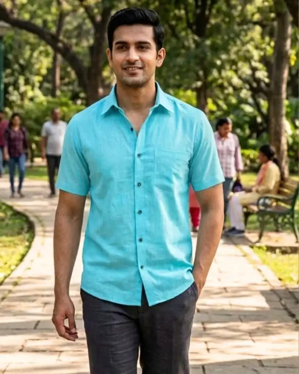 Sky Blue Cotton Shirt