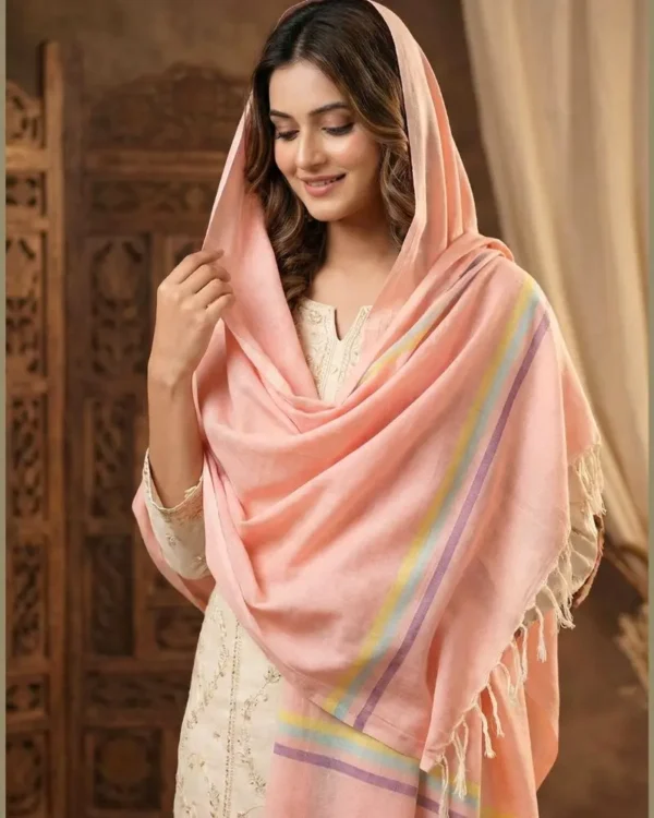Peach  Dupatta