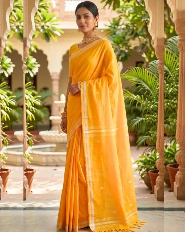 Yellow Booti Saree