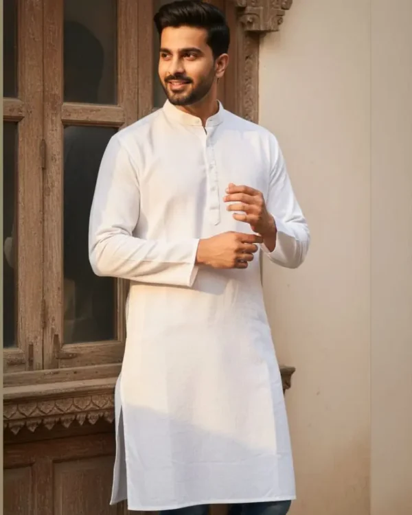 White cotton kurta