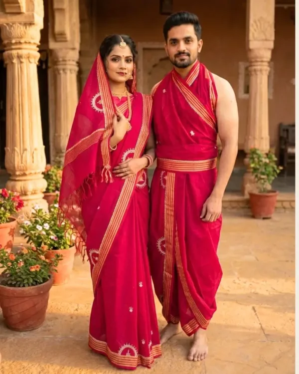 Traditional Pink Couple Set