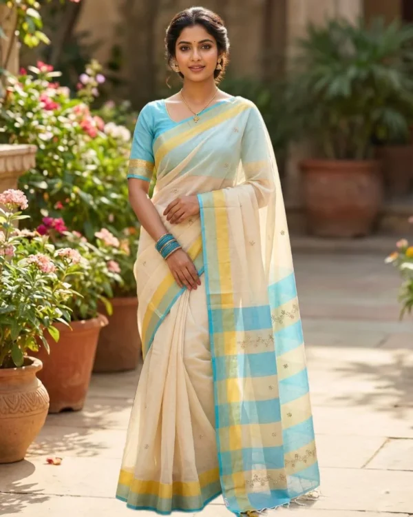 Off-White Meetha Aari Saree