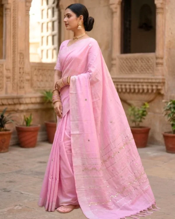 Baby Pink Aari Saree