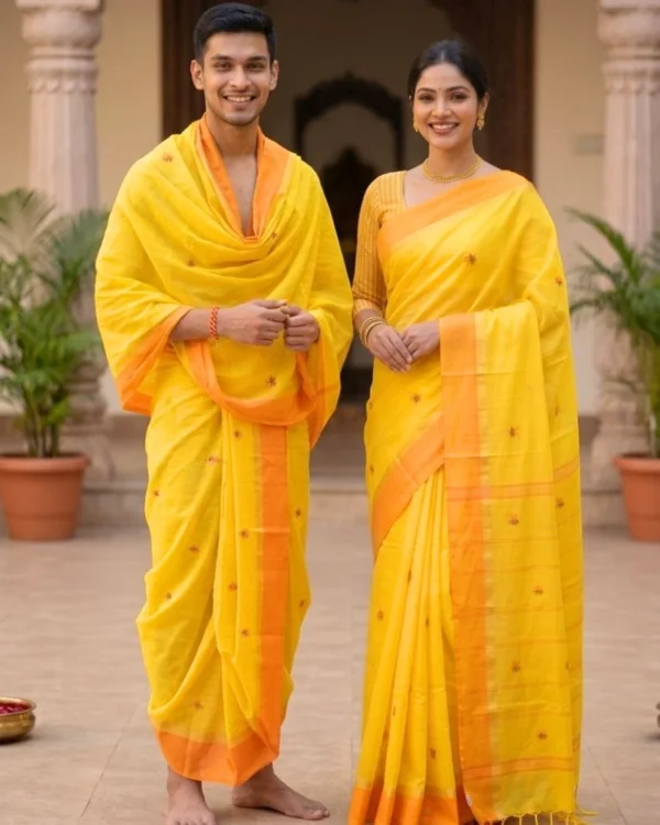 Yellow Booti Couple Set