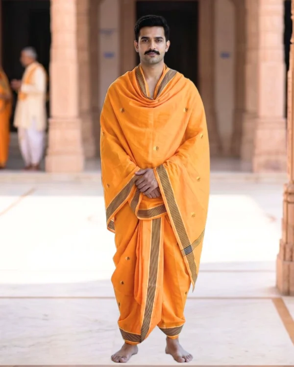 पीताम्बरी धोती दुपट्टा