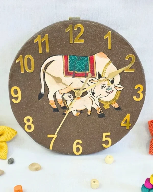 Gomaya – Kamdhenu Wall Clock (Golden Dial)