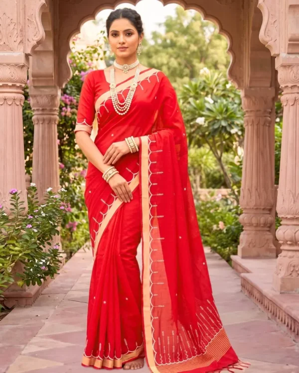 Red Tarang Aari Saree