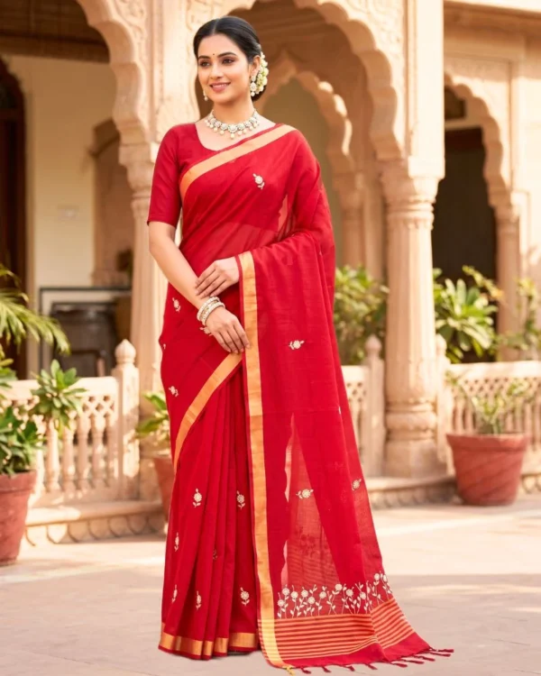 सुमन लाल आरी साड़ी