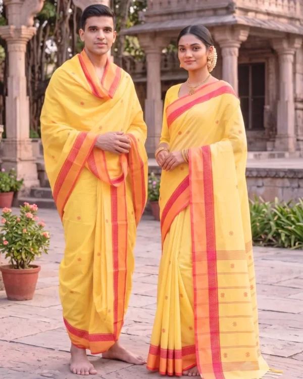 Yellow Dobby - Booti Couple Set